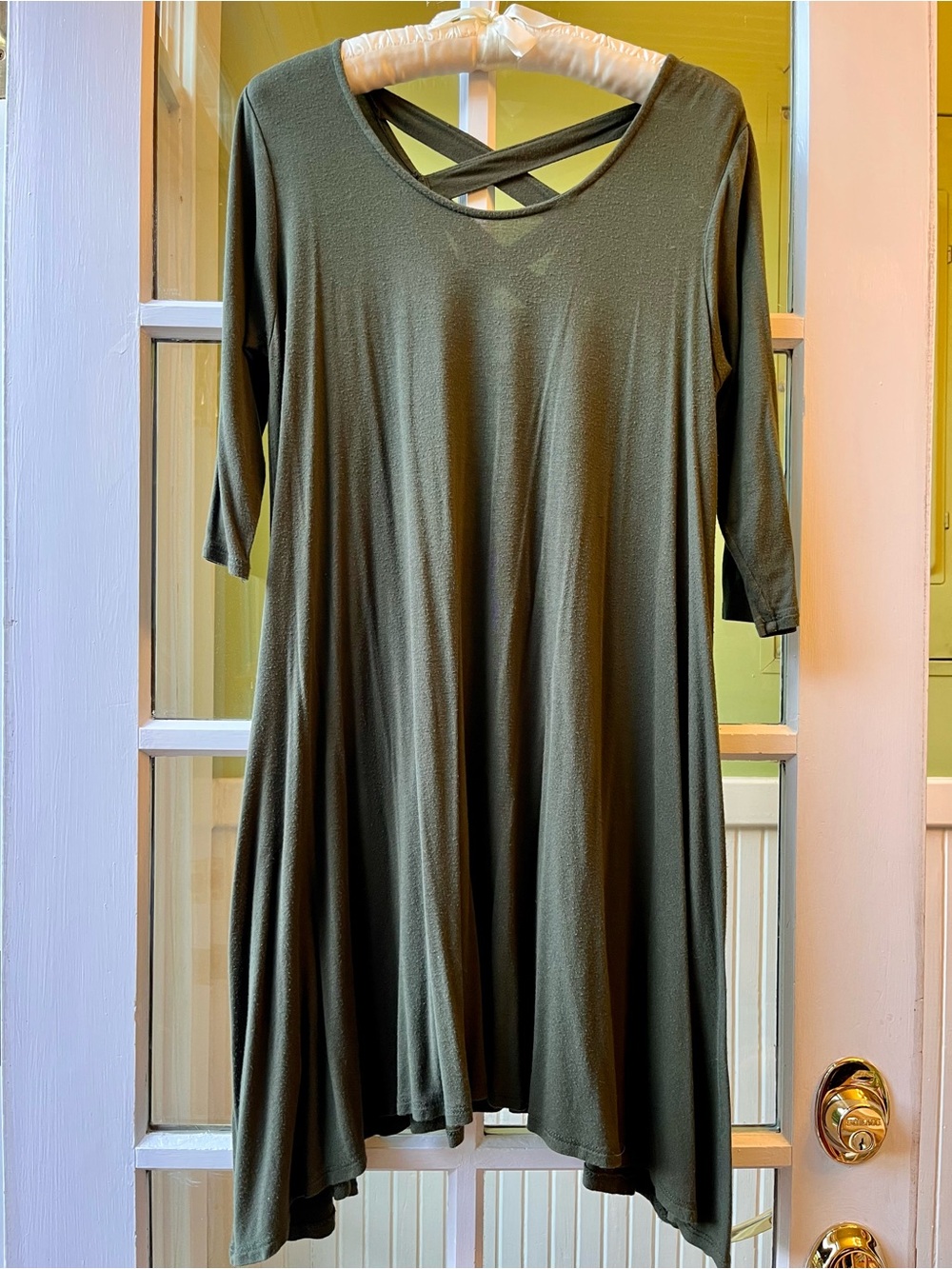🍀 FREE in bundle* Rags & Couture Green Crisscross Swing Dress Swim Cover-up